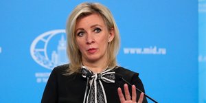 Η εκπρόσωπος του υπουργείου Εξωτερικών της Ρωσίας, Μαρία Ζαχάροβα 