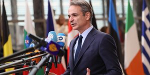 Ο Κυριάκος Μητσοτάκης προσέρχεται στη Σύνοδο Κορυφής της ΕΕ 