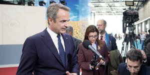 Ο Κυριάκος Μητσοτάκης κάνει δηλώσεις μετά την άτυπη Σύνοδο της Κοπεγχάγης