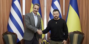 Greek Prime Minister Mitsotakis and Ukrainian President Zelensky