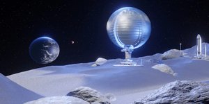 Καλλιτεχνική απεικόνιση βάσης στη Σελήνη