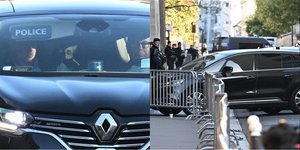 Η στιγμή που το αυτοκίνητο που μεταφέρει τον Νικολά Σαρκοζί περνά την πύλη της φυλακής La Sante στο Παρίσι