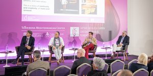 Jaime Lillo,Τάσος Κυριακίδης, Κωνσταντίνος Λαζαράκης, Στέλλιος Μπουτάρης / Φωτογραφία: tomorrowtastesmediterranean.org/el/