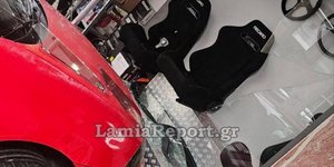 ΙΧ έπεσε πάνω σε τζαμαρία μαγαζιού