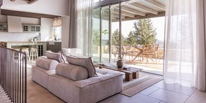 σαλόνι καναπές κουρτίνα κουζίνα μοντέρνο country style