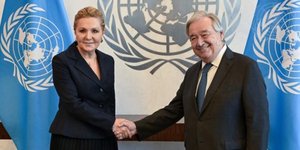 Η Πρέσβης στον ΟΗΕ  Αγλαΐα Μπάλτα με τον Αντόνιο Γκουτέρες 