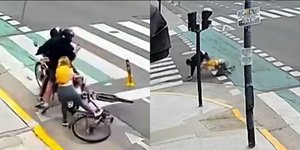 Στιγμιότυπα από τη μάχη της τουρίστριας με τον τσαντάκια σε δρόμο του Μπουένος Άιρες 