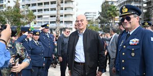 Ο υπουργός Εθνικής Άμυνας Νίκος Δένδιας σε εκδήλωση της Πολεμικής Αεροπορίας
