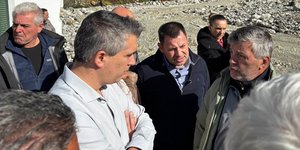 Αυτοψία του υπουργού Υποδομών Χρίστου Δήμα στις πληγείσες από την κακοκαιρία περιοχές των Τζουμέρκων