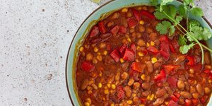 Φασόλια με πιπεριά και καλαμπόκι