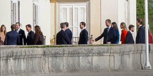 Νικόλαος ντε Γκρες και Χρυσή Βαρδινογιάννη στο παλάτι Ελ Πάρντο προς τιμή της βασίλισσας Σοφίας