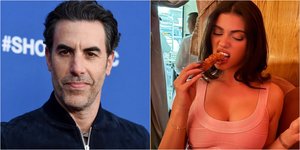 Ο Σάσα Μπάρον Κόεν και η Kelsey Calemine 