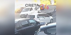 Η στιγμή της βίαιης παράσυρσης της γυναίκας από ΙΧ στο Ηράκλειο