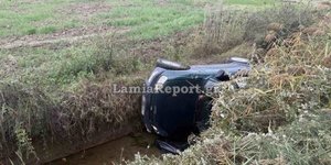 Το ΙΧ που ενεπλάκη στο τροχαίο