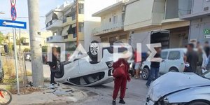 Ανατροπή αυτοκινήτου στο Ηράκλειο