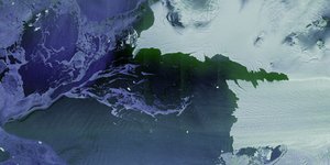 Mς μωβ χρώμα αποτυπώνονται οι παγετώνες 