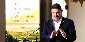 Ο Νίκος Χαρδαλιάς κατά την ομιλία του