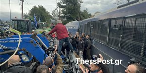 Κλούβες αγρότες Θεσσαλονίκη, αεροδρόμιο