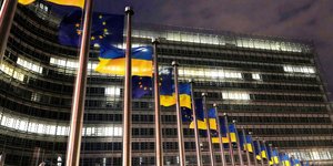 Σημαίες της Ουκρανίας και της ΕΕ