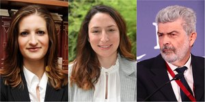 Από αριστερά: Κωνσταντίνα Παπακώστα, Αντιγόνη Γιαννακάκη, Ναπολέων Μαραβέγιας