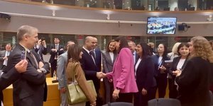 Η Νίκη Κεραμέως δέχεται συγχαρητήρια στην ΕΕ