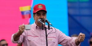 Ο πρόεδρος της Βενεζουέλας Νικολάς Μαδούρο σε δημόσια συγκέντρωση οπαδών του