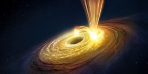 αλλιτεχνική απεικόνιση της μαύρης τρύπας του γαλαξία NGC 3783