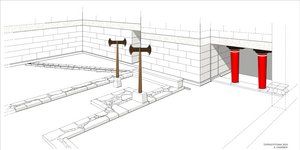 Αναπαράσταση του Ιερού Πύλης στο ανάκτορο των Αρχανών 