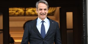 Ο Κυριάκος Μητσοτάκης στο Μαξίμου