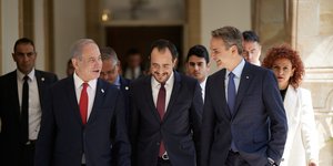 Νετανιάχου, Χριστοδουλίδης και Μητσοτάκης στην τελευταία τους συνάντηση