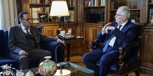 Ο ΠτΔ Κ. Τασούλας με το δήμαρχο Μεγίστης