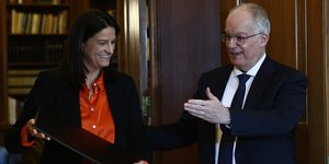 Ο ΠτΔ Κ. Τασούλας υποδέχεται την υπουργό Εργασίας Νίκη Κεραμέως 