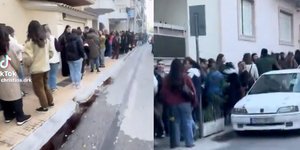 Η τεράστια ουρά στο Περιστέρι