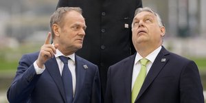 Οι πρωθυπουργοί της Πολωνίας, Ντόναλντ Τουσκ και της Ουγγαρίας, Βίκτορ Όρμπαν