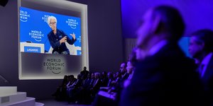 Η πρόεδρος της ΕΚΤ Κριστίν Λαγκάρντ στο Παγκόσμιο Οικονομικό Φόρουμ του Νταβός
