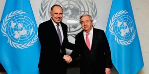 Συνάντηση του Υπουργού Εξωτερικών Γ. Γεραπετρίτη με τον ΓΓ ΟΗΕ Αντόνιο Γκουτέρες 