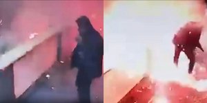 Η στιγμή της έκρηξης του δέματος σε θυρωρείο πολυκατοικίας στην Κωνσταντινούπολη 