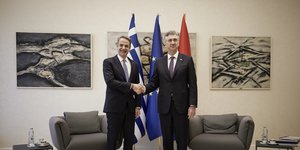 Ο Κυριάκος Μητσοτάκης με τον Κροάτη πρωθυπουργό