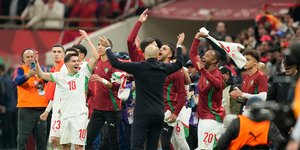 Ο πάγκος του Μαρόκου πανηγυρίζει