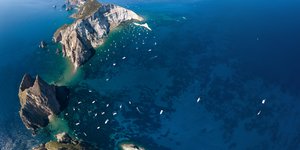 Πανοραμική αεροφωτογραφία του νησιού Παλμαρόλα