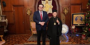 Κυριάκος Πιερρακάκης και Οικουμενικός Πατριάρχης Βαρθολομαίος 