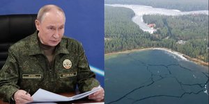 O Ρώσος  πρόεδρος Βλαντίμιρ Πούτιν με στολή παραλλαγής και η προεδρική κατοικία στο Βαλντάι 