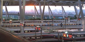 Σιδηροδρομικός σταθμός στην Κίνα