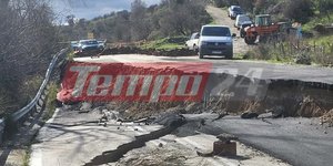 Καθίζηση 3 μέτρων στην Εθνική Οδό Πατρών-Τριπόλεως