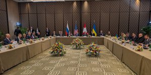 Ο χώρος των διαπραγματεύσεων μεταξύ Ουκρανίας, ΗΠΑ και Ρωσίας, στη Γενεύη της Ελβετίας