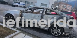 Καμμένο όχημα στη Κατερίνη