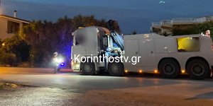 Εκτροπή φορτηγού στην Κόρινθο