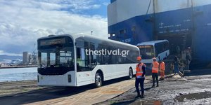 Άφιξη νέων ηλεκτρικών λεωφορείων στη Θεσσαλονίκη