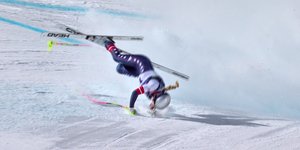 H Λίντσεϊ Βον τη στιγμή του ατυχήματός της στους Χειμερινούς Ολυμπιακούς Αγώνες