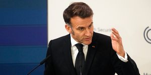 Ο Εμανουέλ Μακρόν κατά την ομιλία του στο Μόναχο